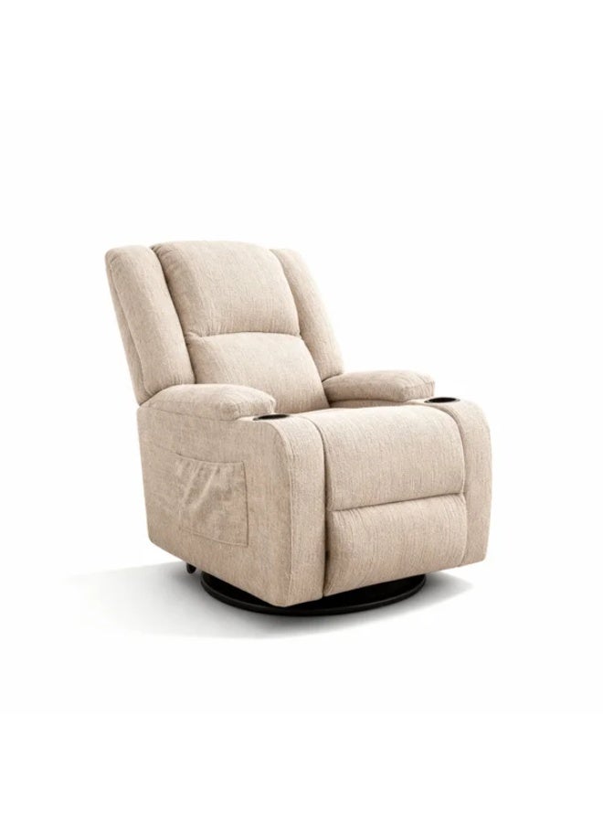 UNIKSAR Ultra-Luxury Recliner Chair with Dual Cup Holders, Side Pockets & 360° Swivel | Premium Ergonomic Reclining Armchair with Adjustable Backrest & Footrest | Soft Fabric Upholstery for Living Room, Office & Home Theater - Image 2